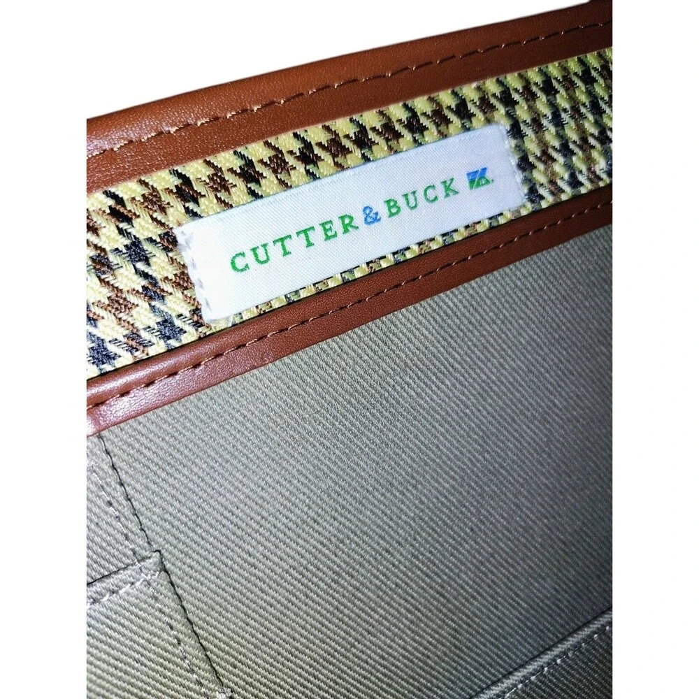 NWT Cutter & Buck Canvas & Leather Padfolio Organizer Planner Tan    57